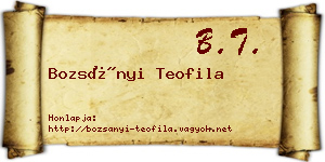 Bozsányi Teofila névjegykártya